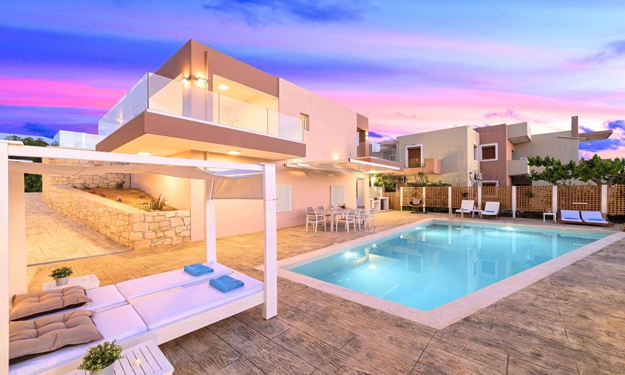 Allas Villa Heated Pool Hriszí Aktí Haniá Kültér fotó