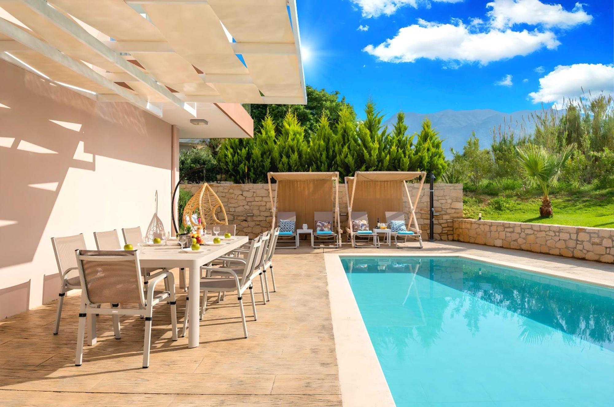 Allas Villa Heated Pool Hriszí Aktí Haniá Kültér fotó